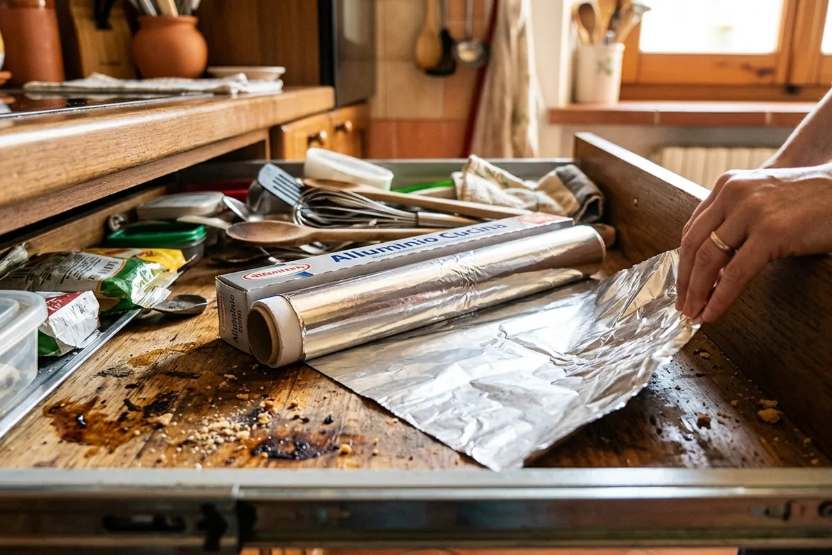 Il cassetto della cucina è sempre sporco? Il ruolo insospettabile della carta alluminio
