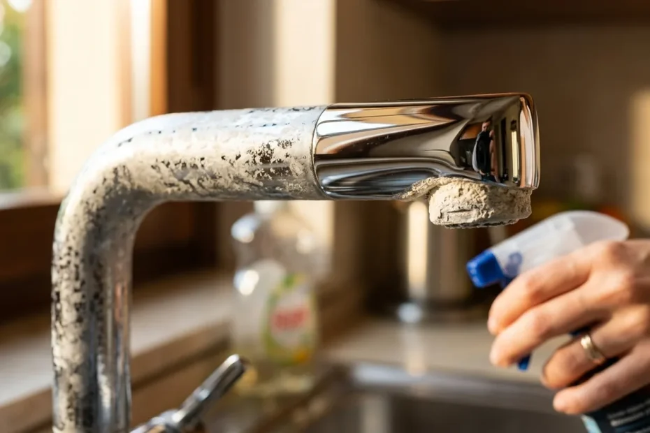 Il rubinetto pieno di calcare e il modo più gentile per pulirlo