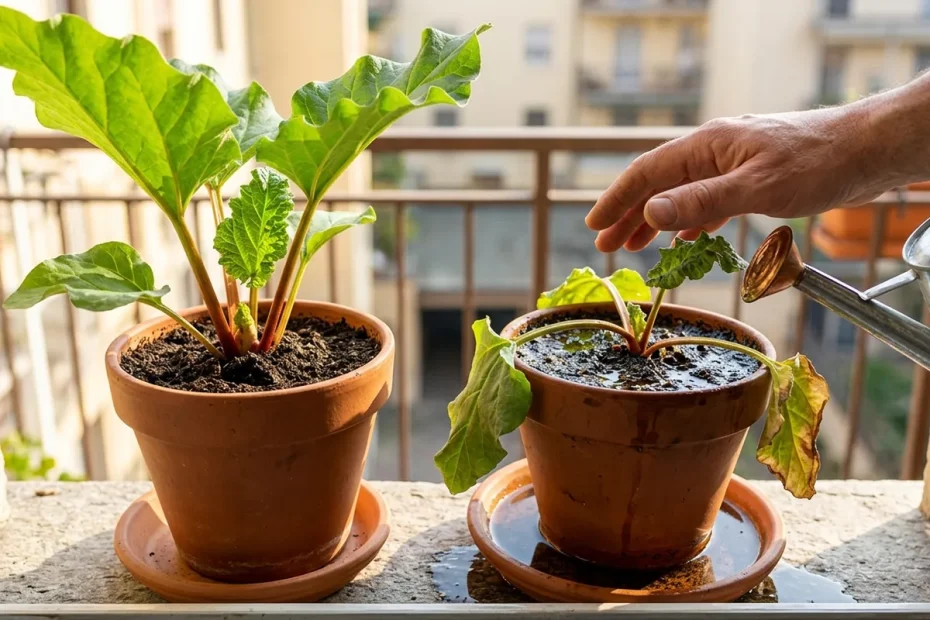 Le piante di rabarbaro sul balcone mi hanno insegnato cosa controllare in primavera