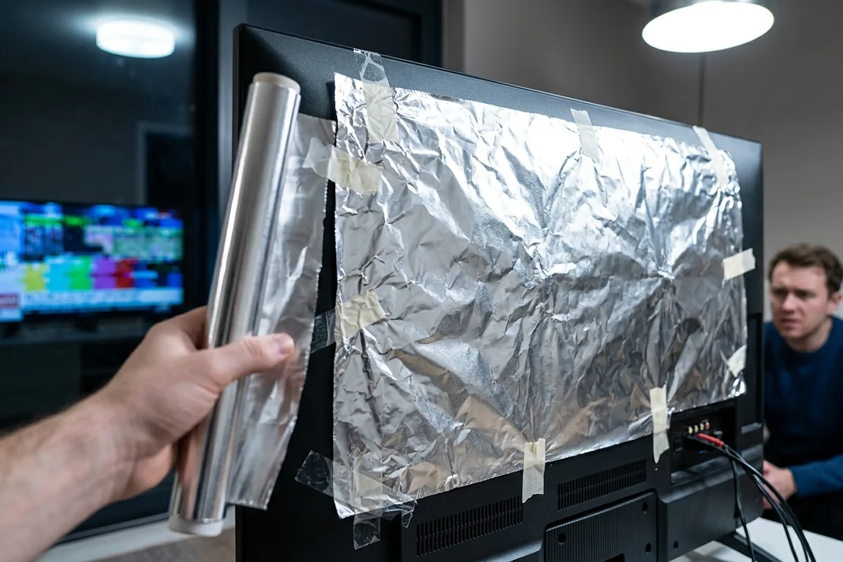 Segnale tv più stabile con un semplice trucco: come usare il foglio di alluminio dietro alla televisione
